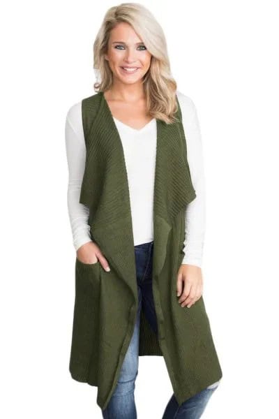 Green Vest with White Long Sleeve Tee & Jeans