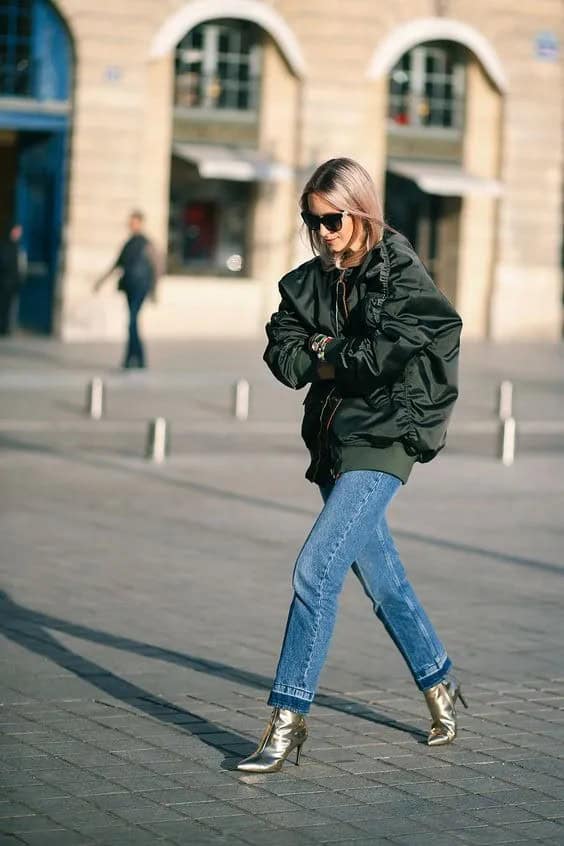 Oversized Green Bomber Jacket