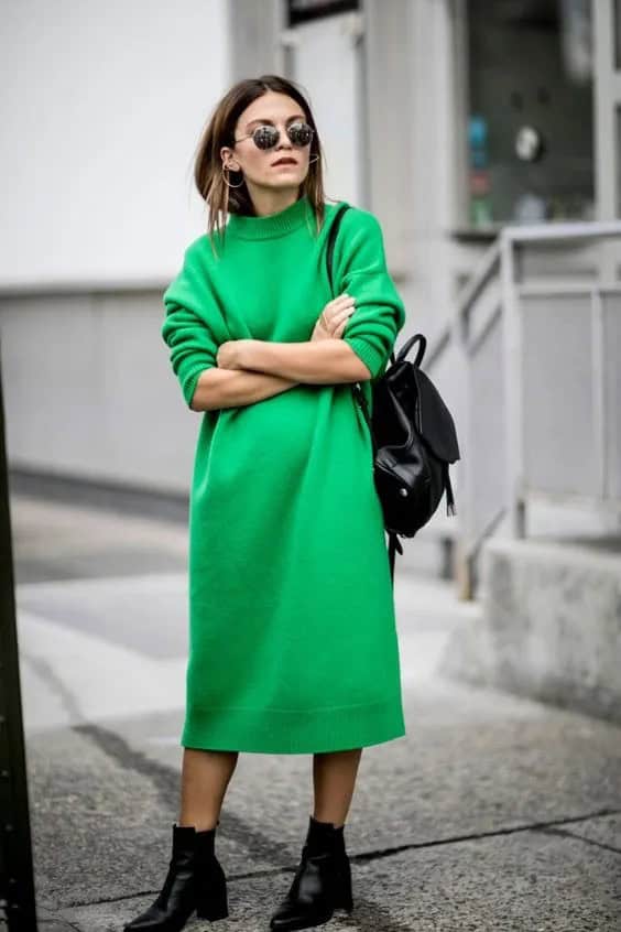 Grass Green Jumper Dress