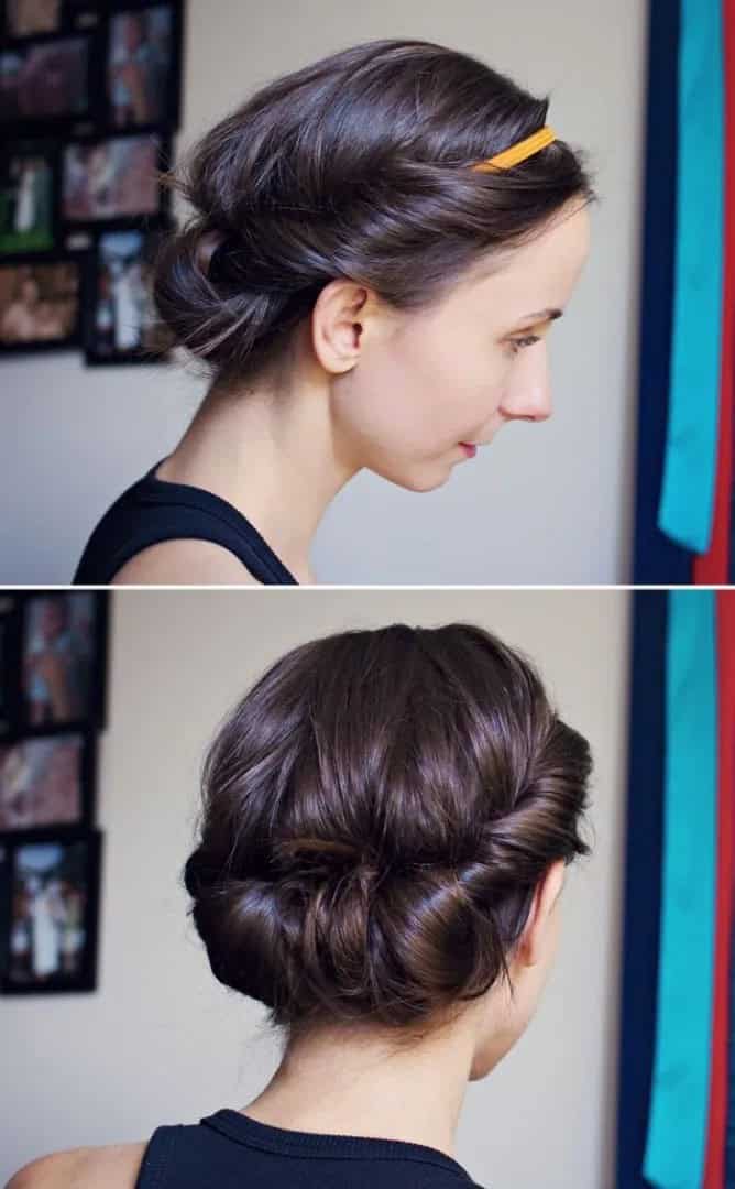 Quick hairband updo