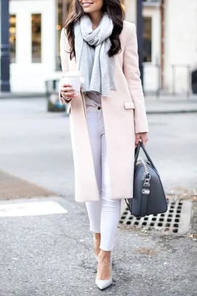 Wear with White Long Wool Coat & Skinny Jeans