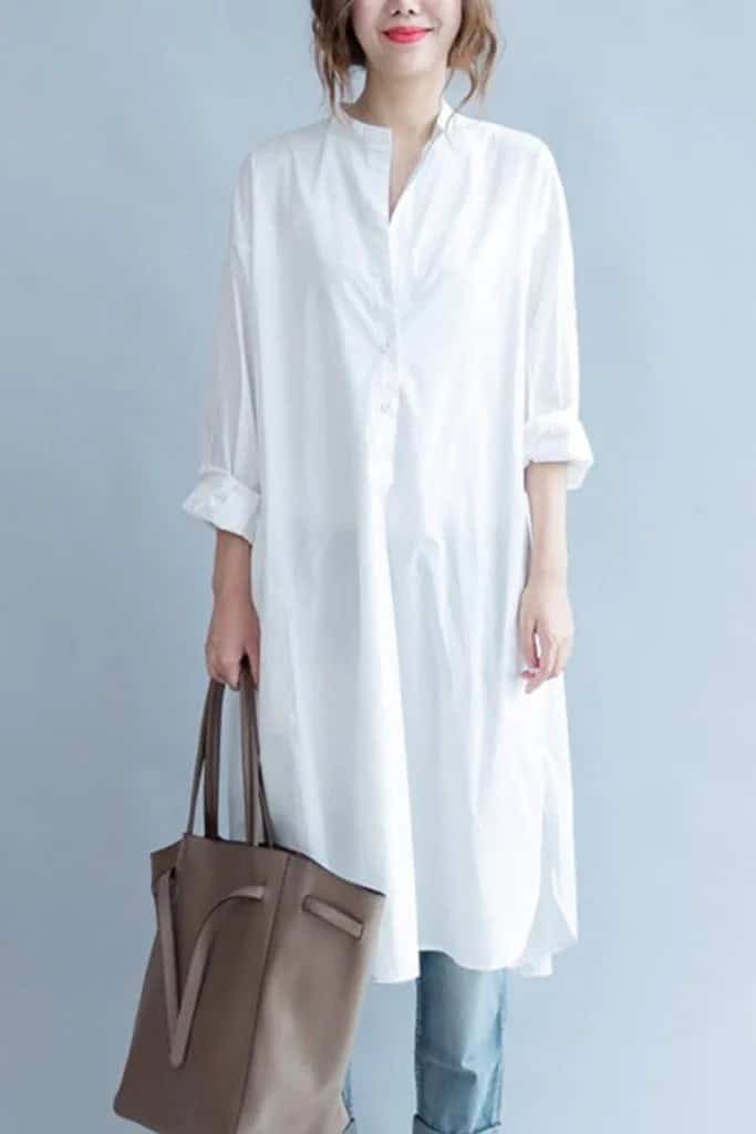 White Midi Shirt Dress