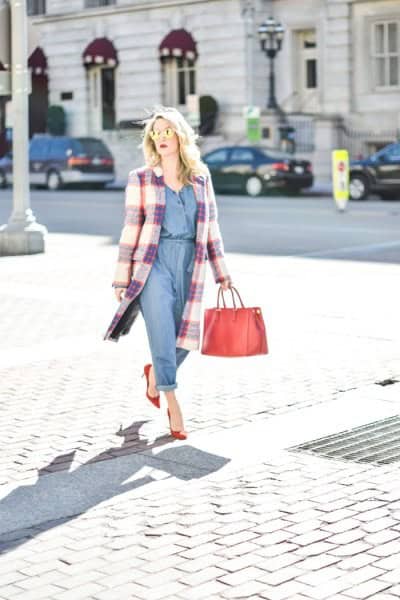 Wear with Long Plaid Wool Coat