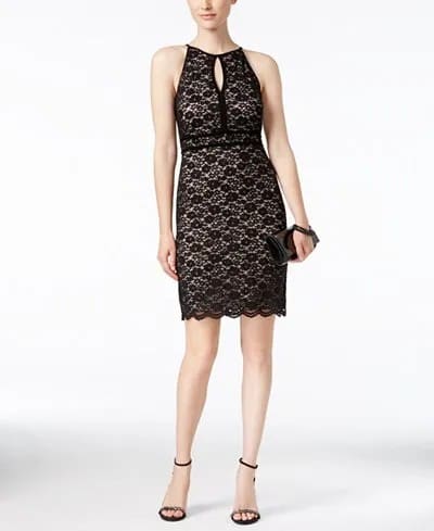 Black Sleeveless Lace Dress