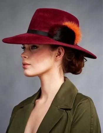 Brown Bush Hat with Matching Blazer & Mini Skirt