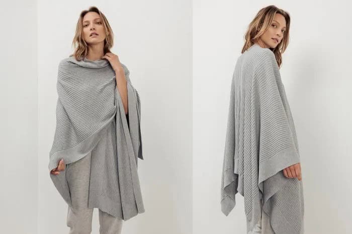 Cashmere Wrap with Grey Jogger Pants