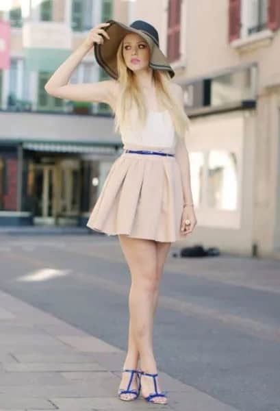 Wear with White Vest Top & Pale Pink Mini Pleated Skirt