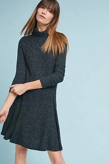 Heather Grey Flared Sweater Dress