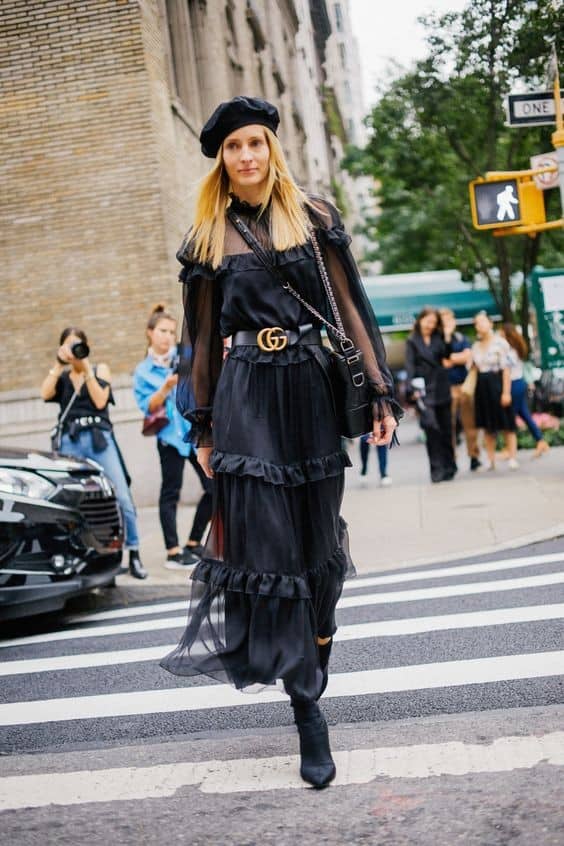 Maxi Black Ruffle Dress