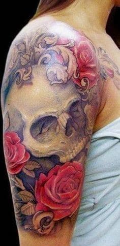 FLOWER SKULL TATTOOS