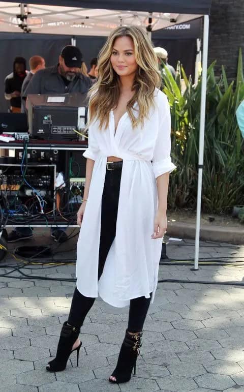 White Long Shirt for Summer Hot Look