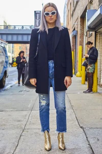 Wear with Black Wool Coat & Mom Jeans