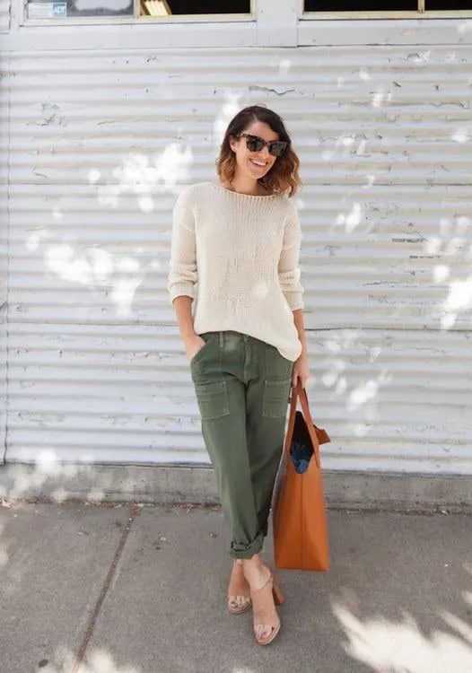 Wear Cargo Pants with a Comfy Sweater