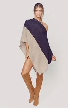 Wear Navy and Pale Pink Cashmere Wrap as Dress