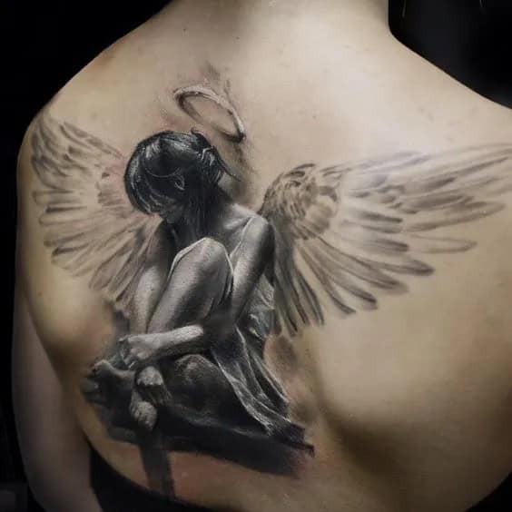 67 Heavenly Beautiful Angel Tattoos For Girls