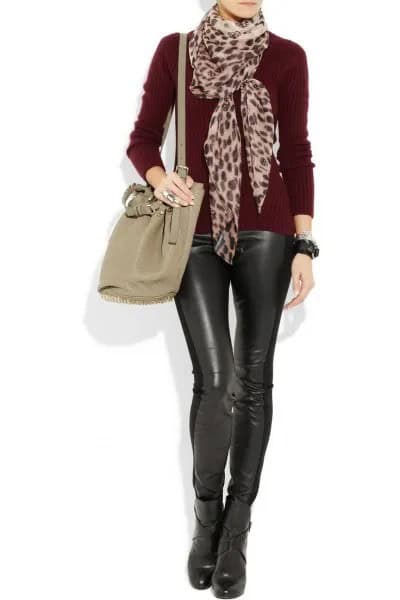 Cheetah Scarf with All Black Outfit