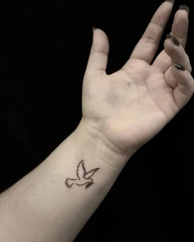 Dove with Olive Branch Tattoo