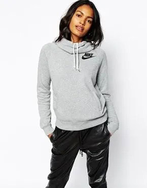 Grey Hoodie with Black Leather Pants