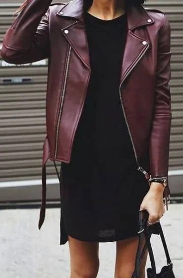 Burgundy Leather Jacket