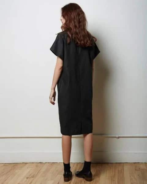 Black Tunic Dress with Crew Socks & Oxford Shoes