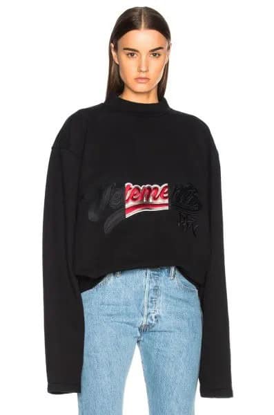 Black Embroidered Sweatshirt with Light Blue Mom Jeans