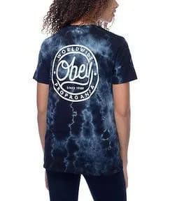 Black Graphic Tie Dye T Shirt with Dark Skinny Jeans