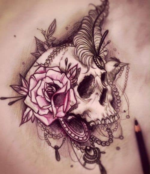 FLOWER SKULL TATTOOS