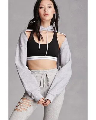 Wear with Black Sports Bra Top & Ripped Grey Jogger Pants