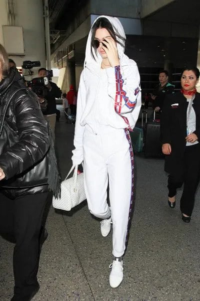 White Embroidered Hoodie with Matching Jogger Pants