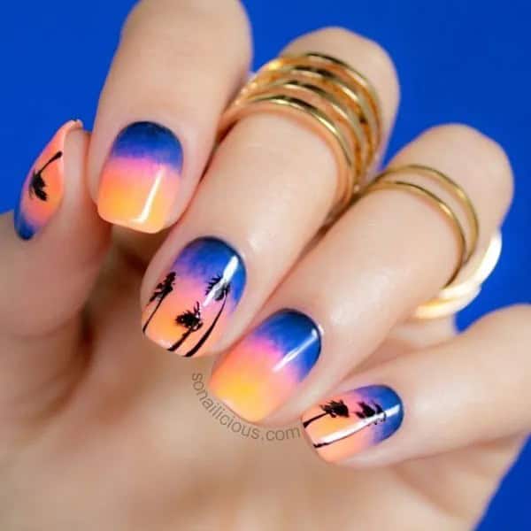 Palm tree nail designs