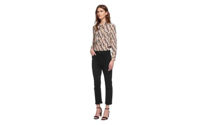 Wear with Pink Printed Button Up Blouse