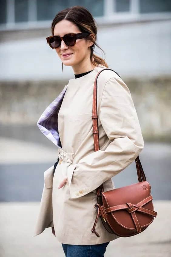 Brown Bow Leather Bag