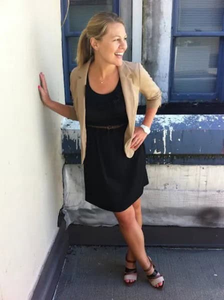 Crepe Blazer with Black Belted Sundress