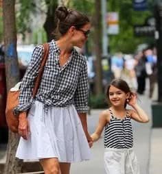 Checkered Button Up Shirt with Light Blue Flared Mini Linen Skirt