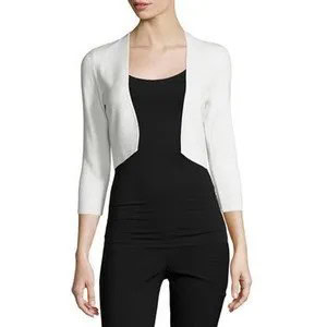 White Mini Shrug with All-Black Outfit