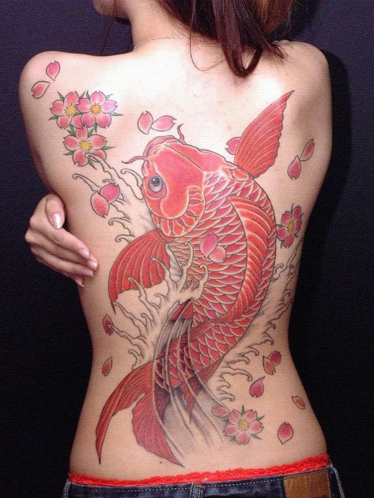 Full Back Koi Tattoo