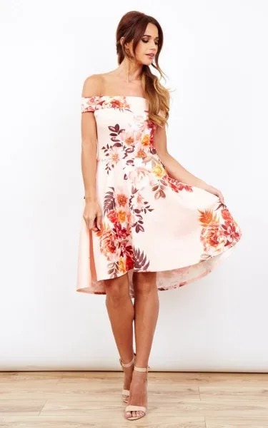 White Off-Shoulder Floral Breezy Dress