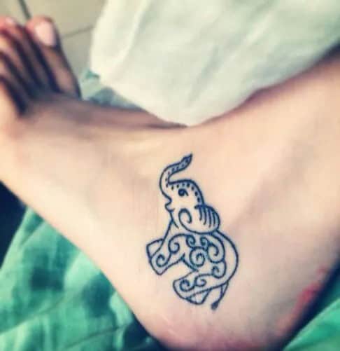 Small Elephant Tattoos on Ankle