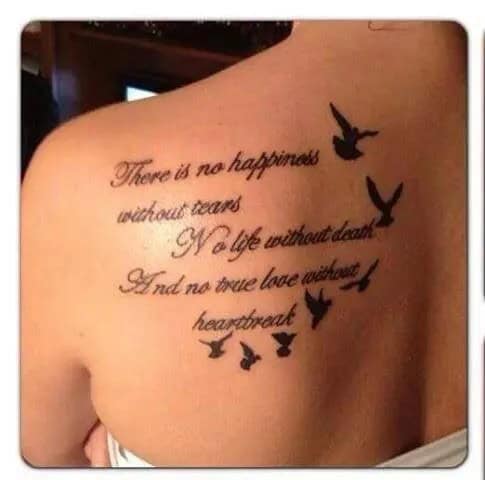 Dove with Quote Tattoo Design