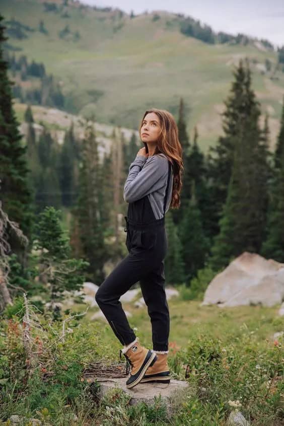 Overall Jumpsuit with Hiking Boots