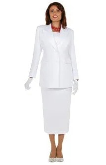 White Church Suit Jacket with Midi Skirt & Gloves