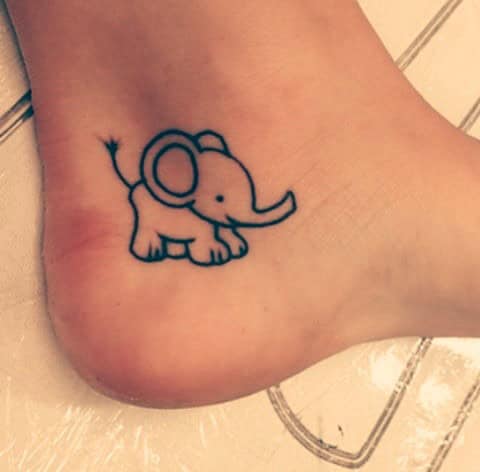 Cartoon Elephant Tattoo Design