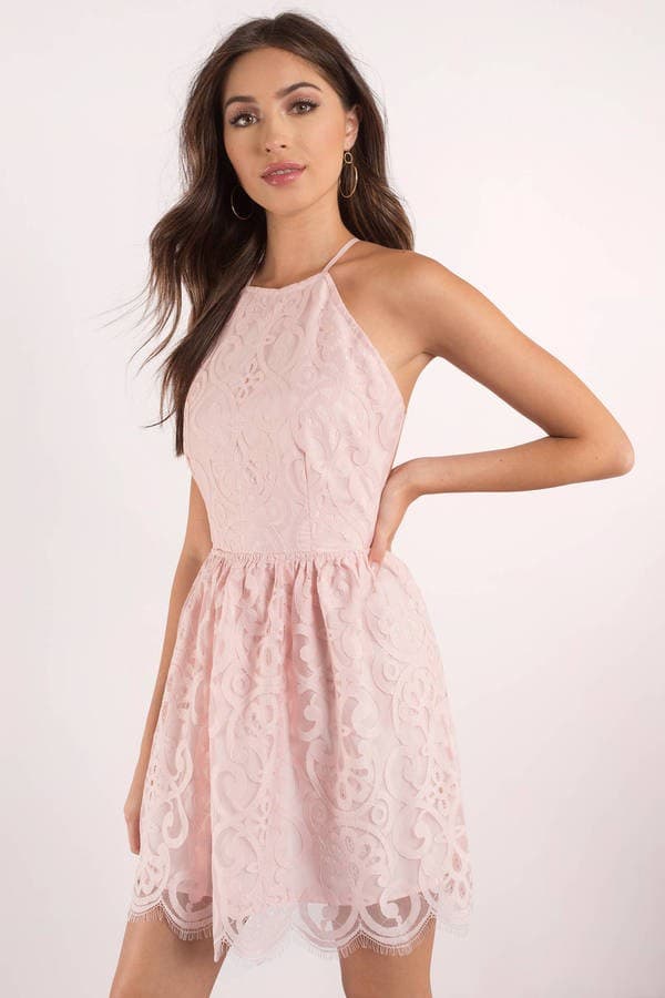 Mini Lace Halter Dress