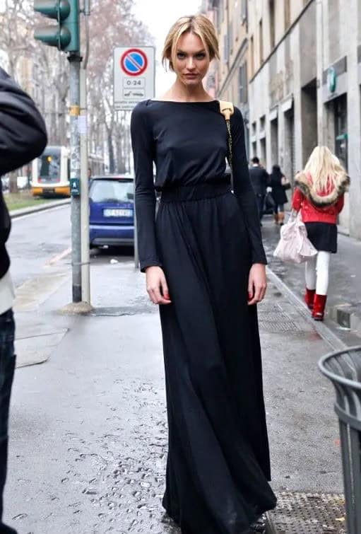 Navy-Blue Maxi Dress