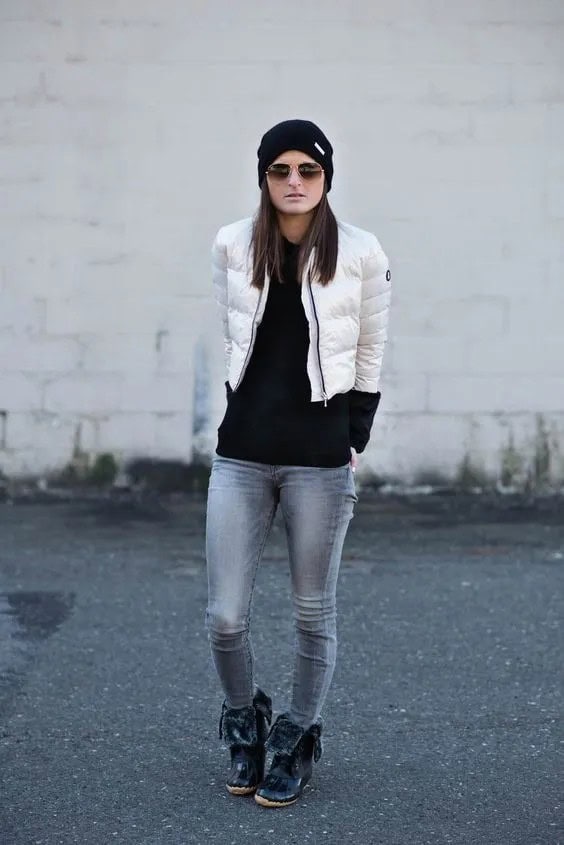 Fur Lined Boots + Cropped Jacket