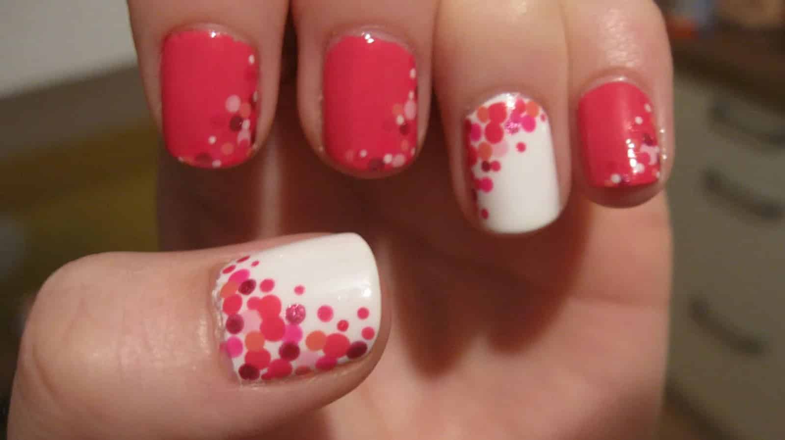 Pink acrylic nails