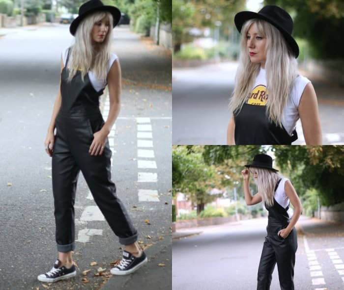 Wear with White Sleeveless Print Tee & Black Felt Hat