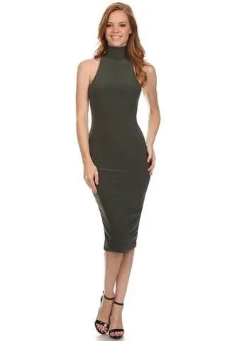 Turtleneck Halter Bodycon Dress