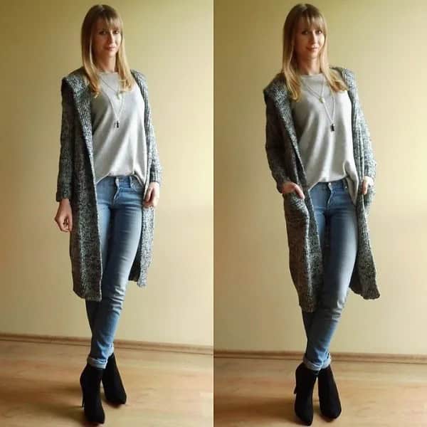 Wear with Grey Sweatshirt & Light Blue Skinny Jeans