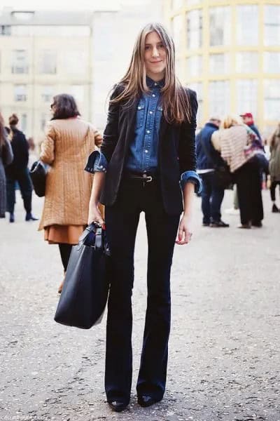 Wear with Blue Chambray Shirt & Black Blazer